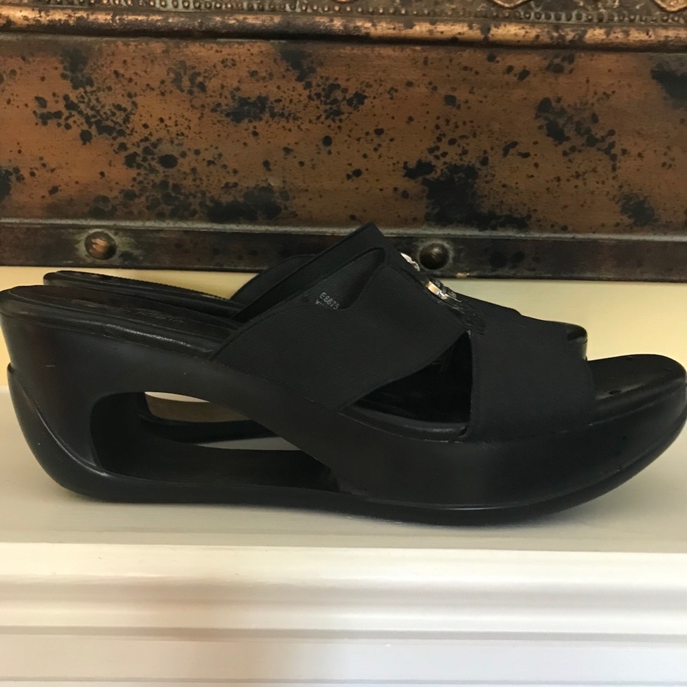 Calvin Klein Black Wedge Sandals size 8